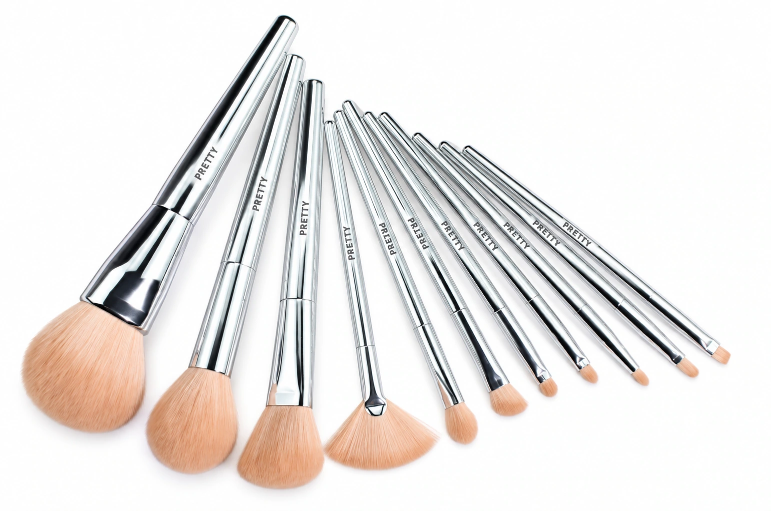 All-silver fan-arranged brush collection, produced brush design