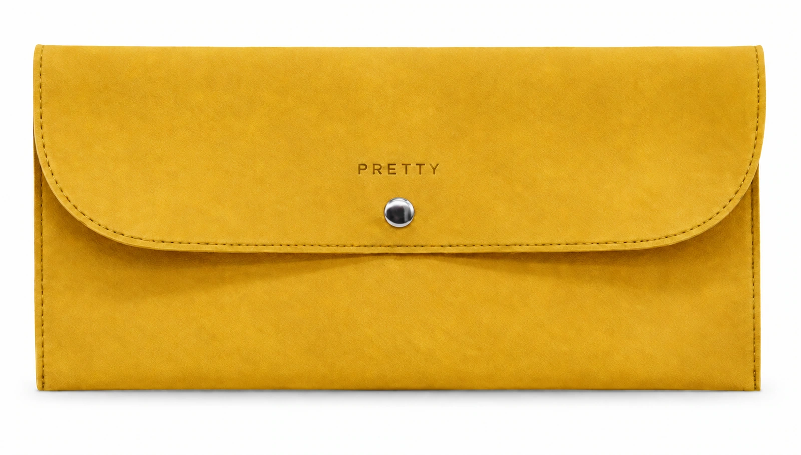 Yellow envelope pouch, produced brush design