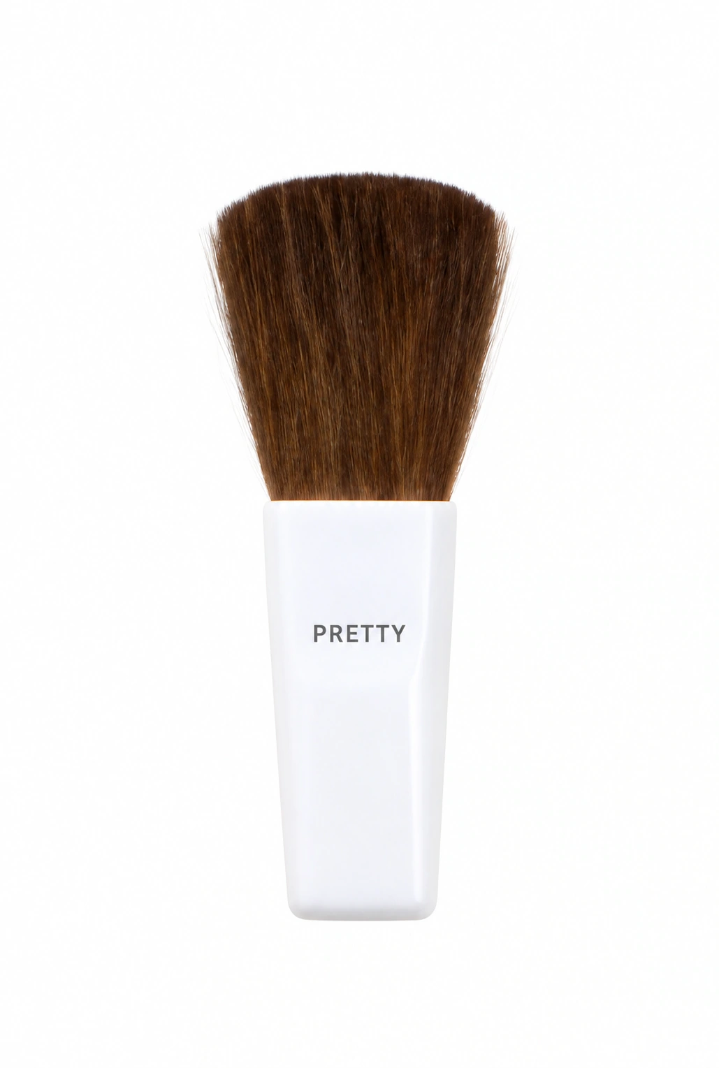 Broad brown head on a short tapered white body, produced brush design