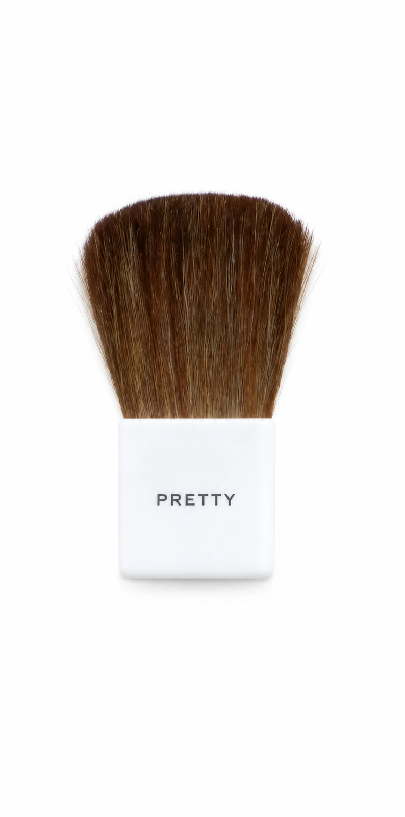 Rounded brown head on a short white block body, produced brush design