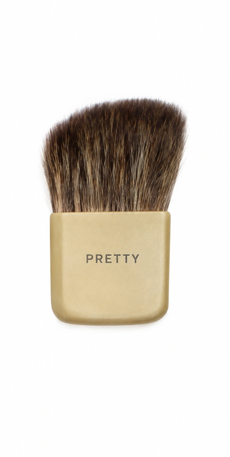 Angled gray-brown head on a muted gold-beige body, produced brush design