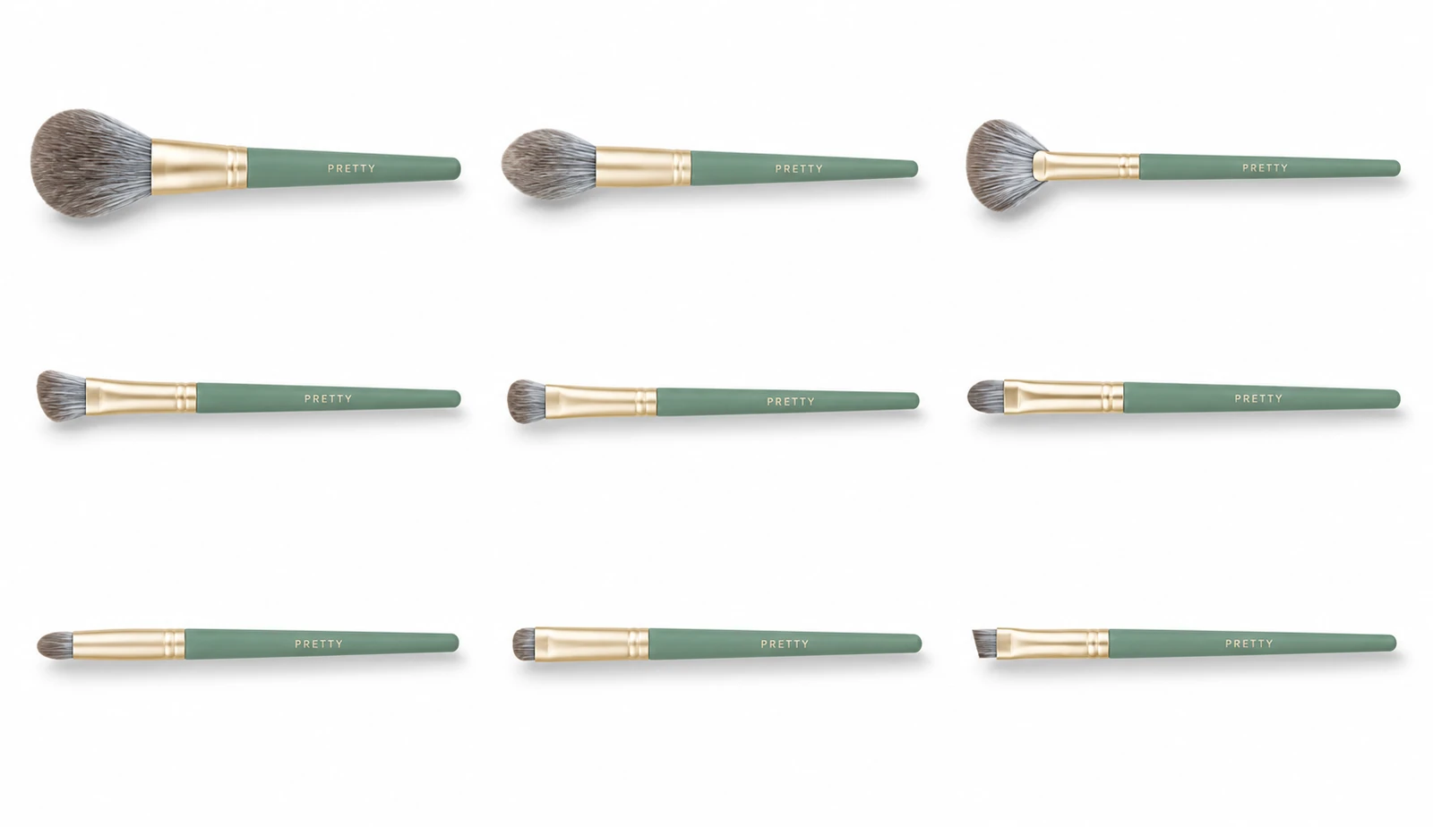 Mint gray-head nine-brush series, produced brush design