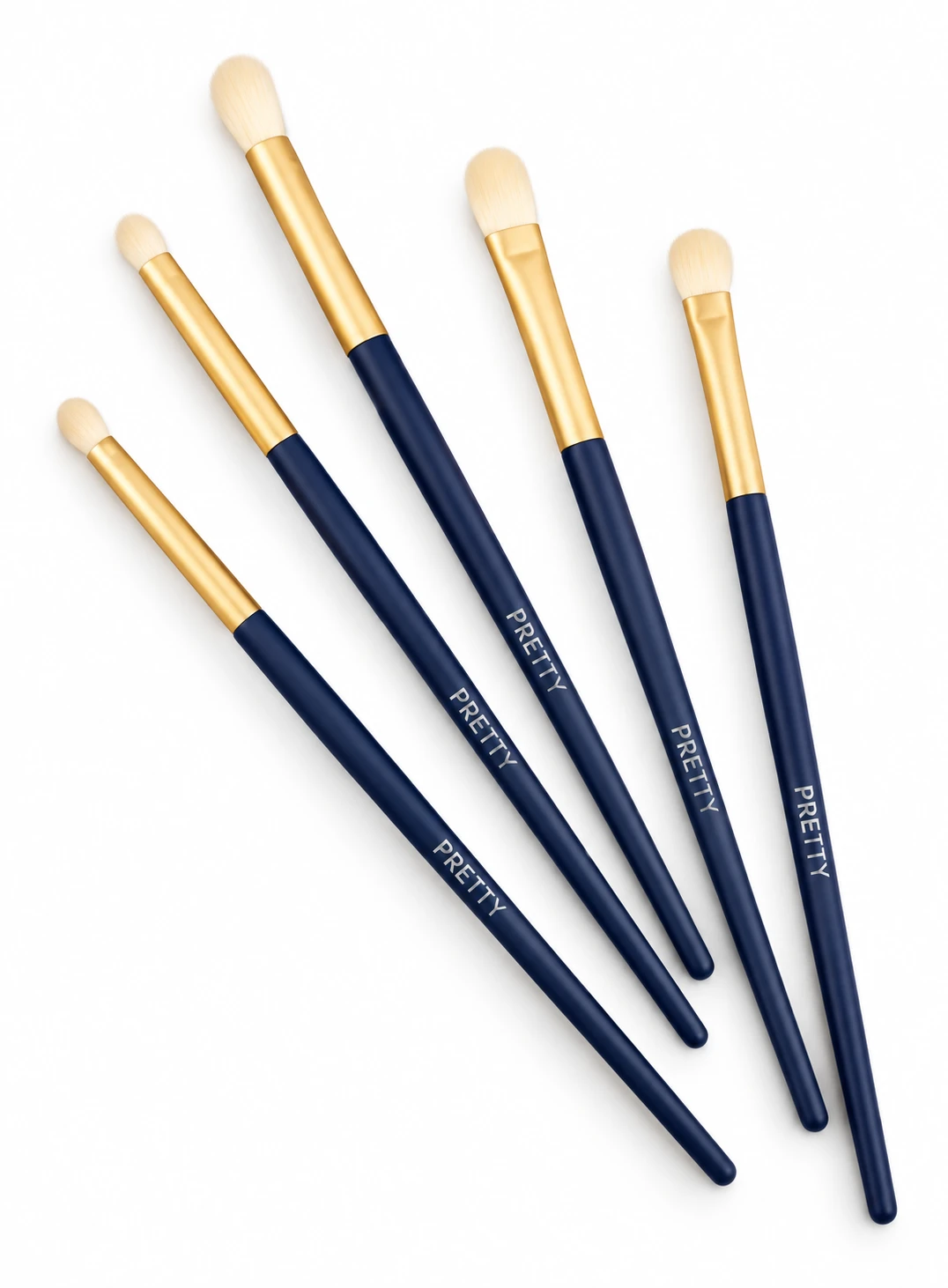 Eye & Blending: Navy-handle gold-tone five-eye-brush series, factory reference
