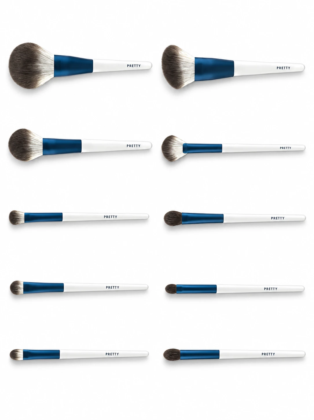 White blue straight ten-visible-brush series, produced brush design