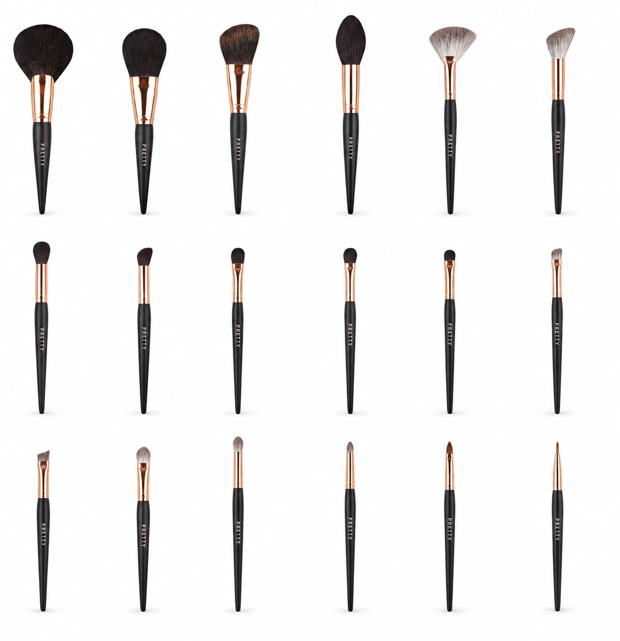 Dark rose-tone eighteen-brush series, produced brush design