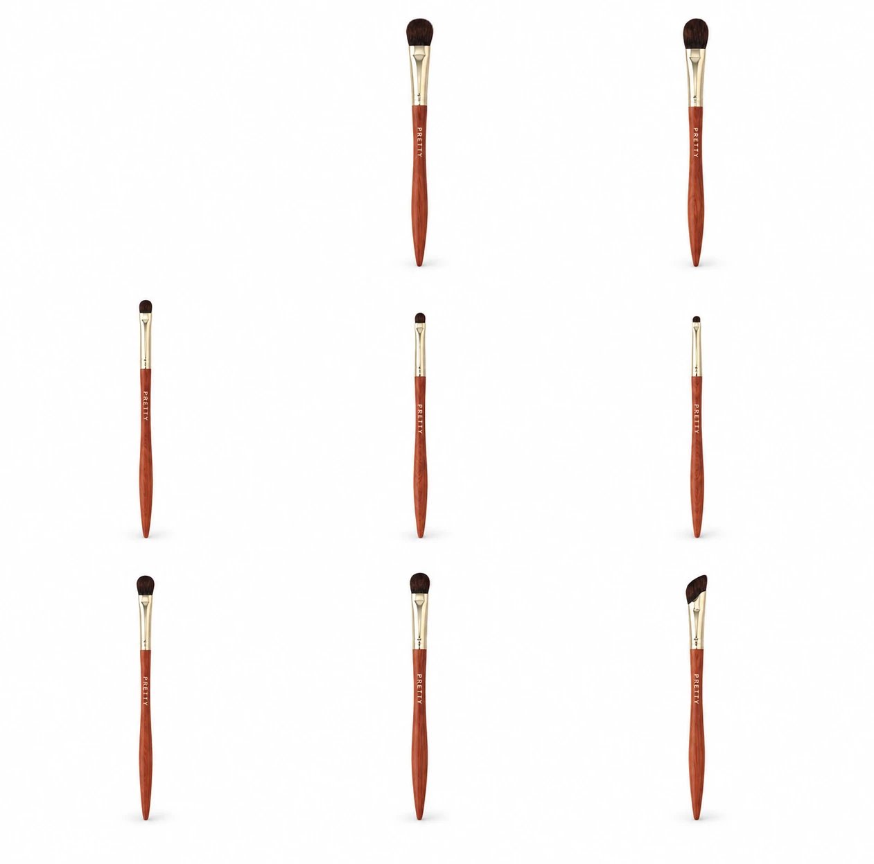 Red-brown gold-tone eight-eye-brush series, produced brush design