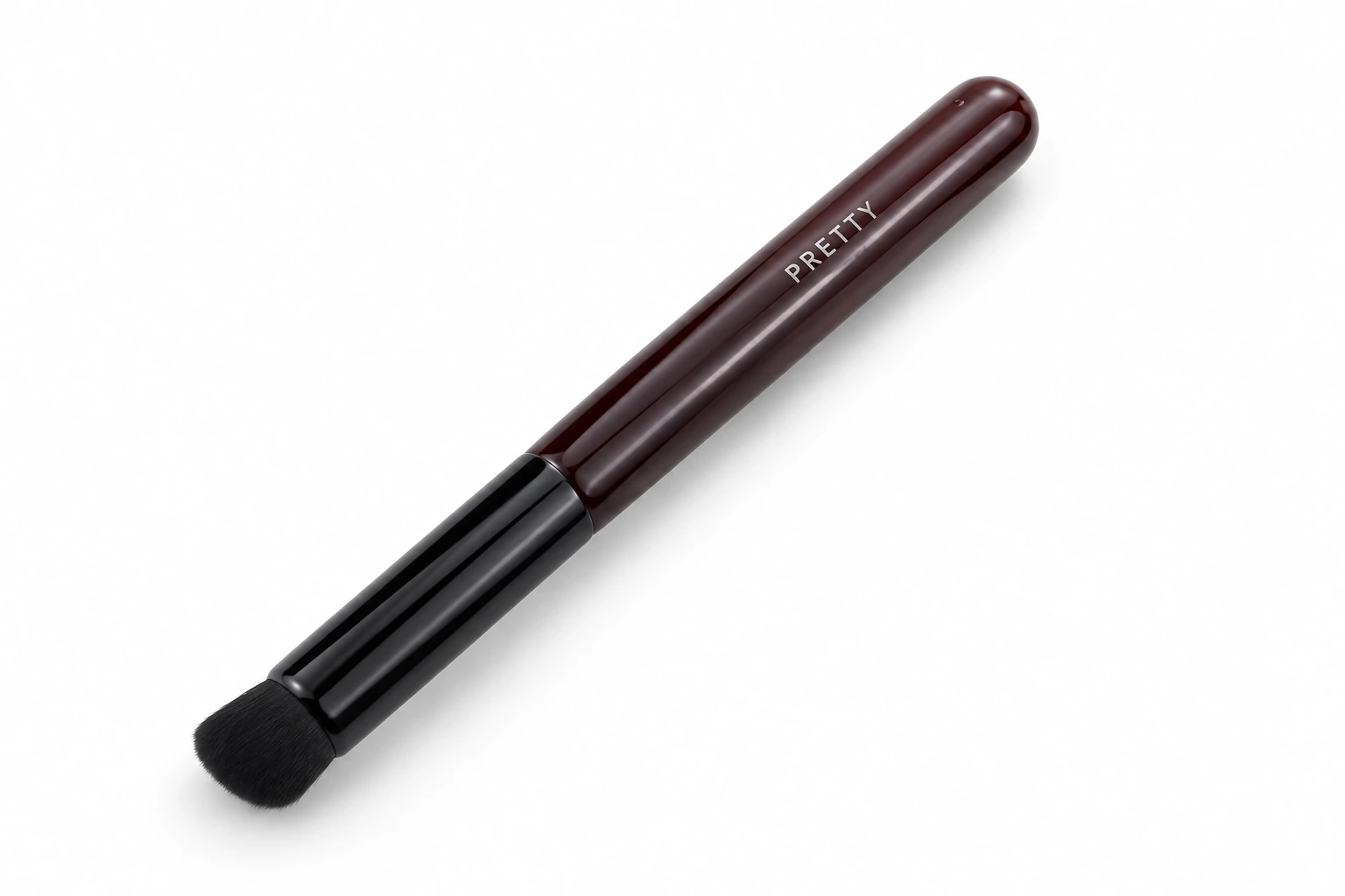 Wine-brown rounded-end handle with a compact rounded dark head, produced brush design