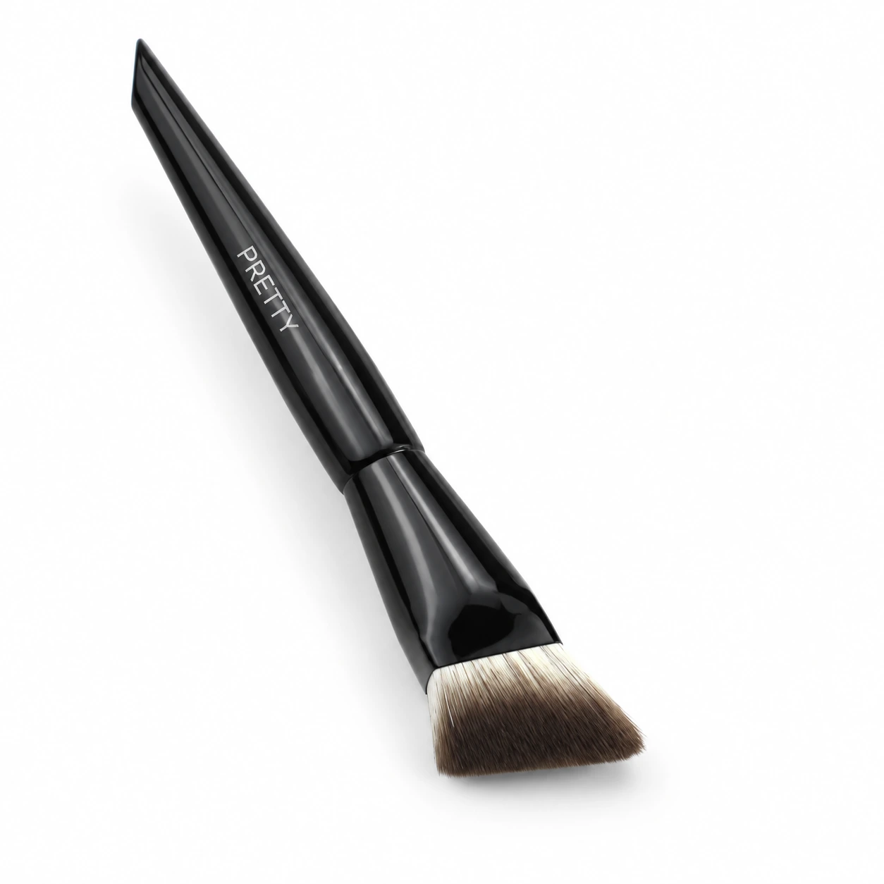 Black faceted pointed-handle angled brush, produced brush design