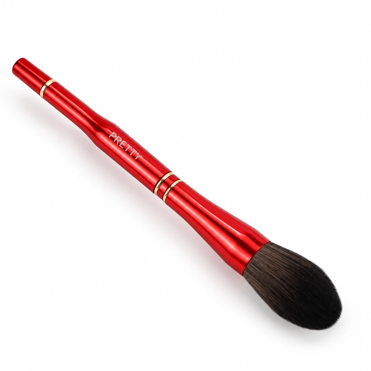 Glossy red shaped-body rounded-head brush, produced brush design