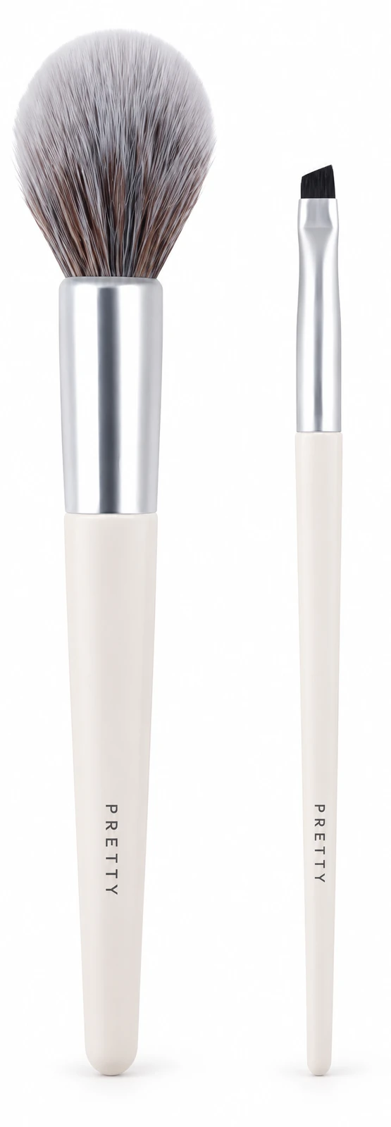 White handle brush pair, produced brush design