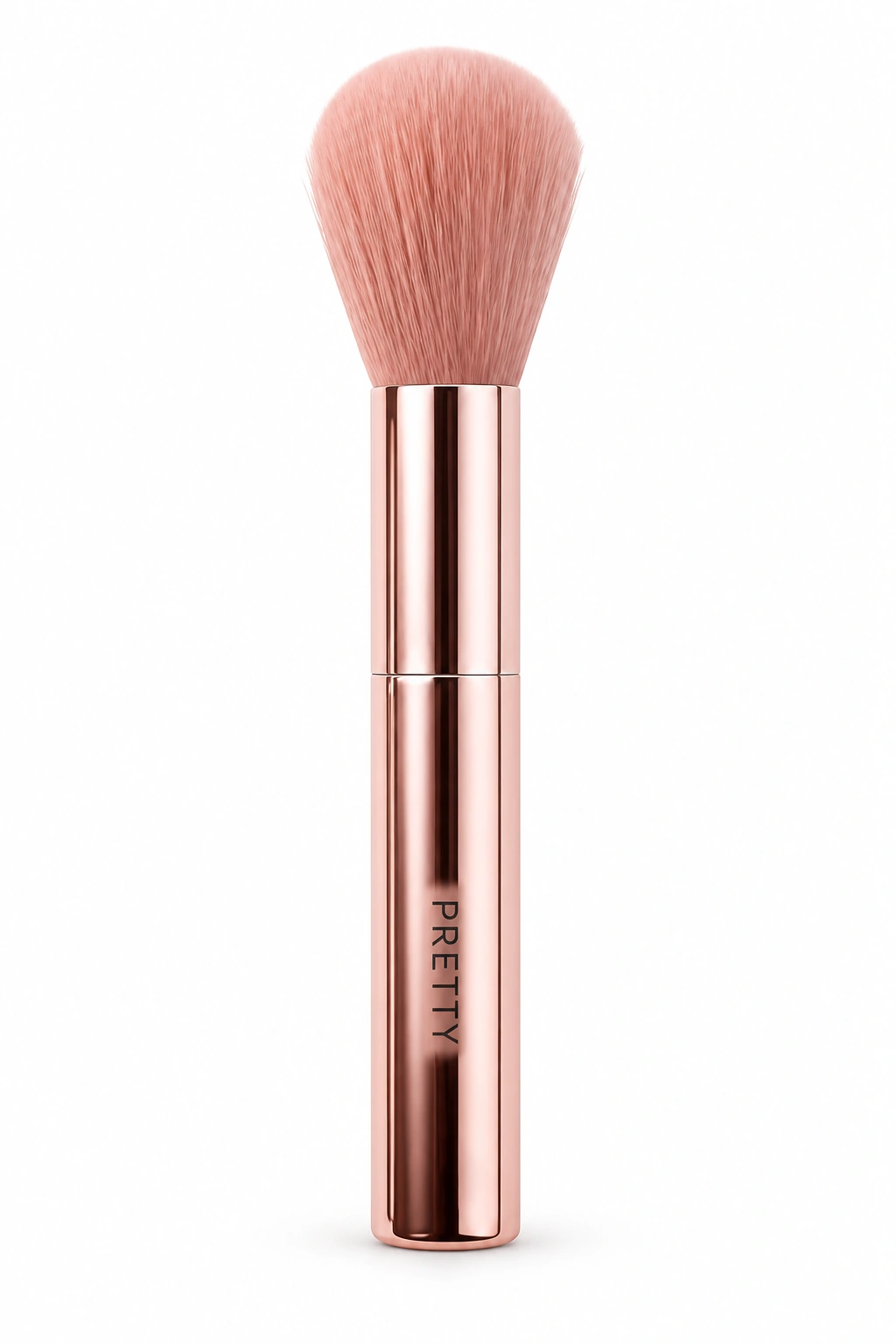 Rose-tone rounded body with a coral-pink tapered head, produced brush design