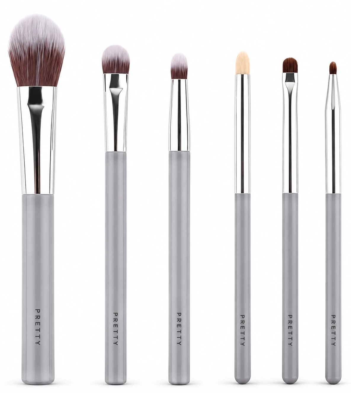 Six gray and reflective brushes, produced brush design