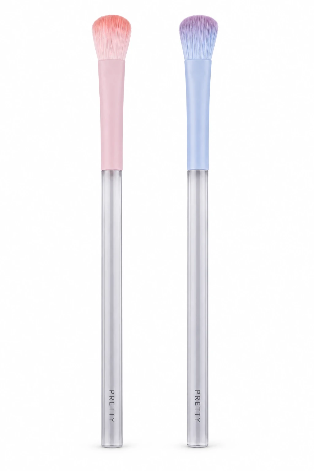 Two pastel-tipped gray brushes, produced brush design