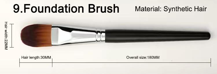 BK09 Paddle foundation brush, original dimension drawing