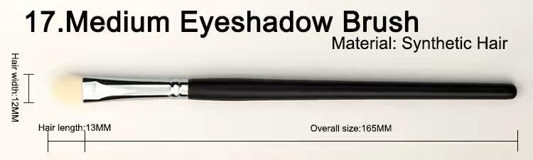 BK17 Medium eyeshadow brush, original dimension drawing