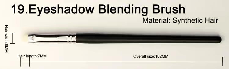 BK19 Eyeshadow blending brush, original dimension drawing