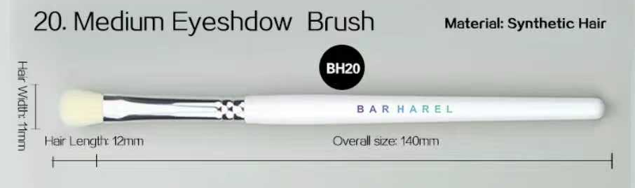 BH20 Medium eyeshadow brush, original dimension drawing