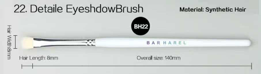 BH22 Detail eyeshadow brush, original dimension drawing