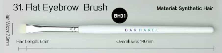 BH31 Flat eyebrow brush, original dimension drawing
