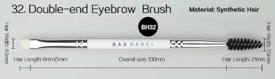BH32 Dual-ended eyebrow and spoolie, original dimension drawing