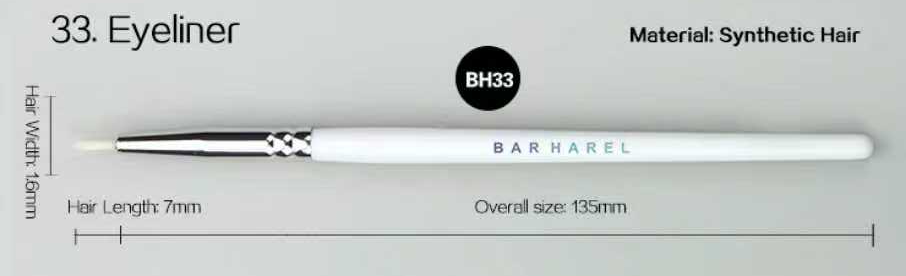 BH33 Eyeliner brush, original dimension drawing