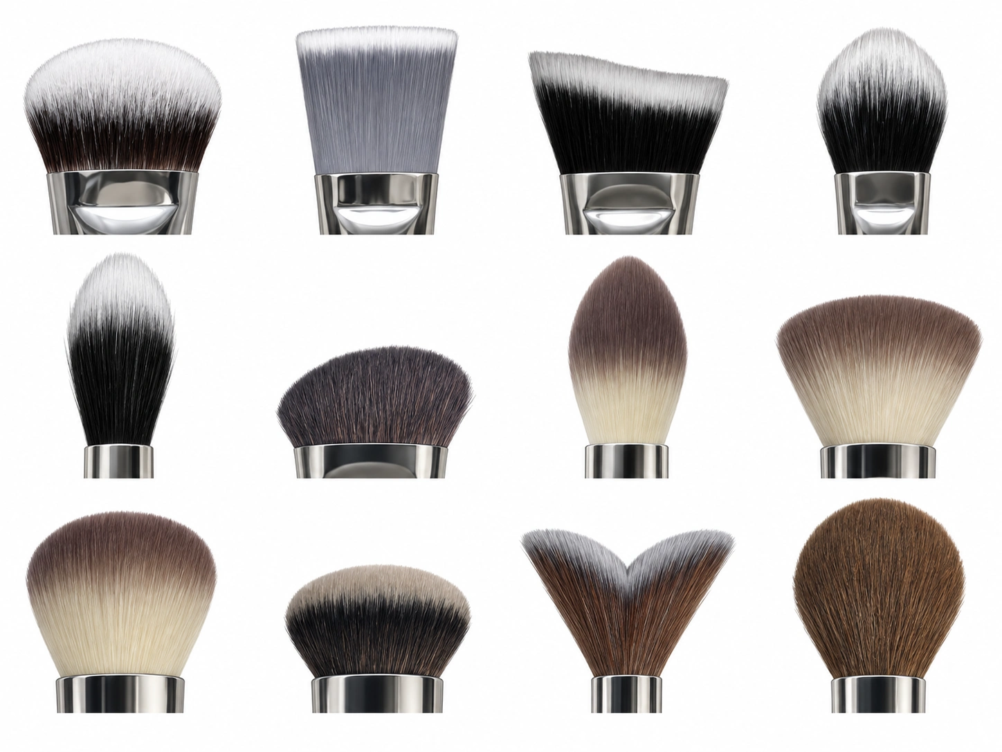 Brush head 13: layered rounded top — AI-redrawn shape illustration