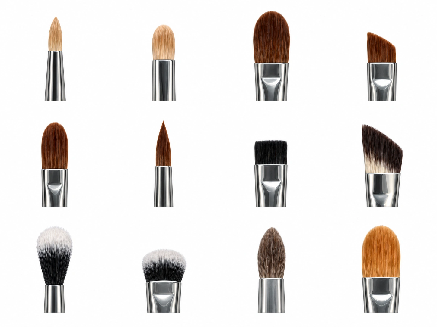 Brush head 61: tiny pointed detail tip — AI-redrawn shape illustration