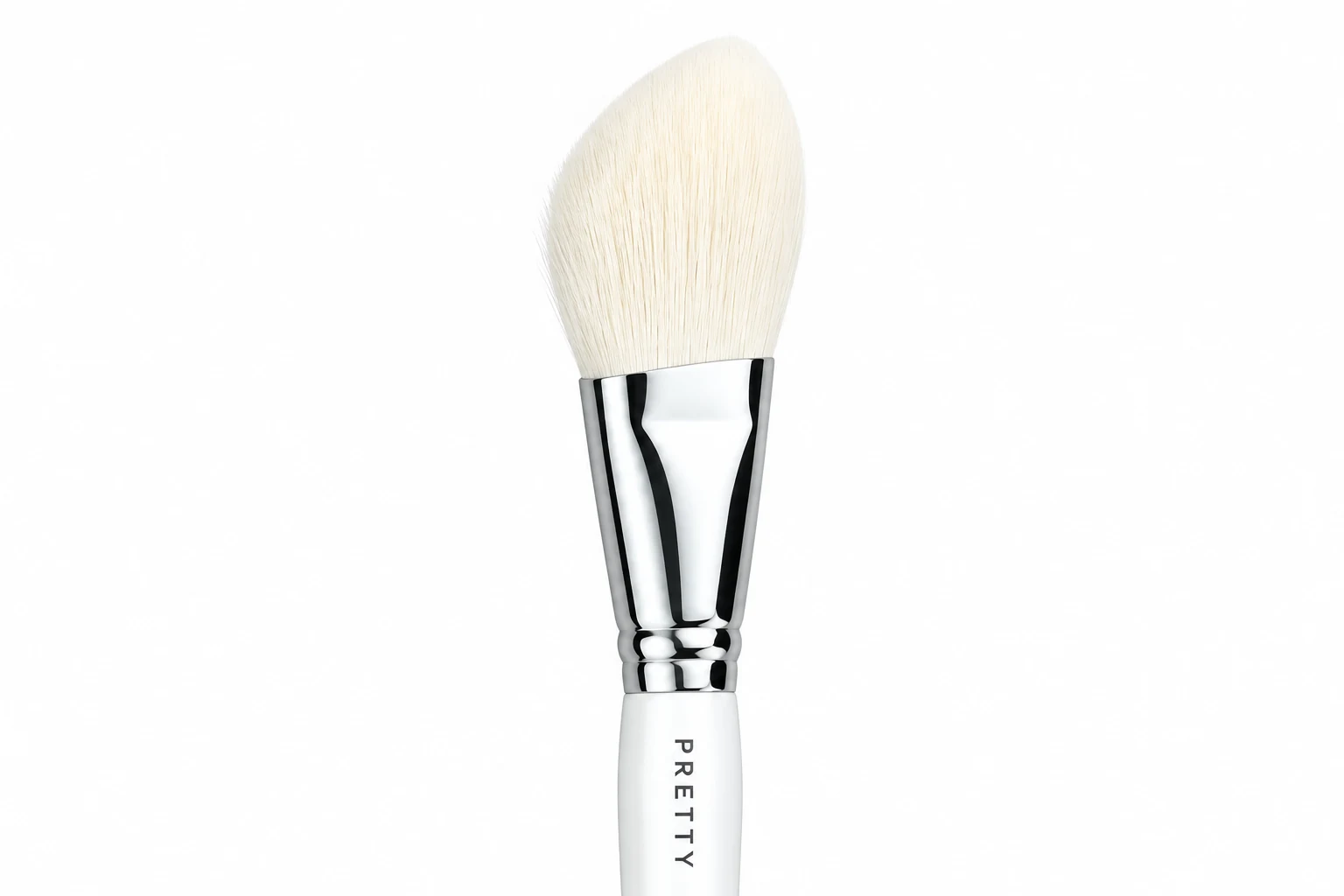 AI side detail of the subtly pointed oval cheek-brush head and silver ferrule