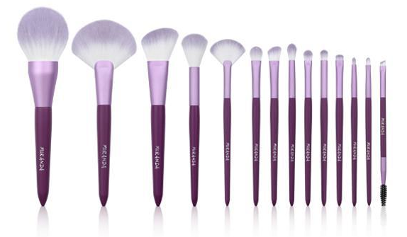 CAT-p032-set: Purple handles lavender bristle brush lineup