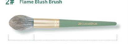 EN-p009-c02: Flame blush - Mint green handles, gold-tone ferrules, gray-brown heads