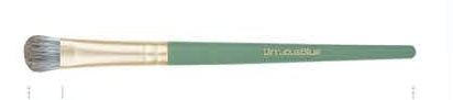 EN-p009-c05: Large eyeshadow - Mint green handles, gold-tone ferrules, gray-brown heads