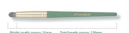 EN-p009-c07: Rounded blending - Mint green handles, gold-tone ferrules, gray-brown heads