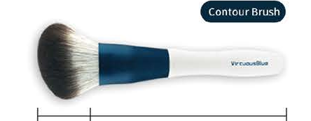 EN-p011-c02: Angled contour - White handles, reflective-blue ferrules, dark gray/white heads