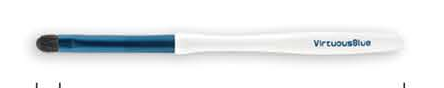EN-p011-c08: Eye detail - White handles, reflective-blue ferrules, dark gray/white heads