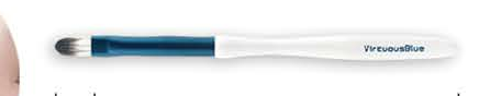 EN-p011-c09: Flat concealer - White handles, reflective-blue ferrules, dark gray/white heads