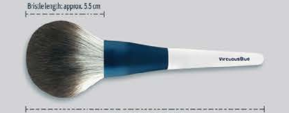 EN-p012-c01: Powder - White handles, reflective-blue ferrules, pale brown heads