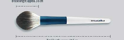 EN-p012-c03: Blush - White handles, reflective-blue ferrules, pale brown heads
