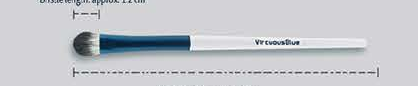 EN-p012-c07: Medium eyeshadow - White handles, reflective-blue ferrules, pale brown heads