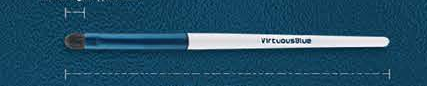 EN-p012-c08: Small eyeshadow - White handles, reflective-blue ferrules, pale brown heads