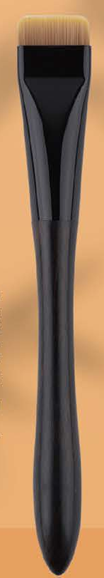 EN-p014-c02: Slim flat highlighter black handle - Black short bases and sculpted black handles; brown or flat tan heads