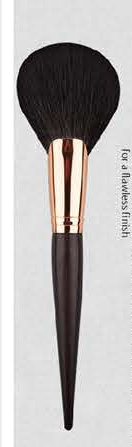 EN-p015-c01: Round powder - Dark tapered handles, rose-gold-tone ferrules, dark or gray/white heads