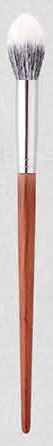 EN-p017-c07: Small white-tipped face - Red-brown tapered handles, silver-tone ferrules, dark and white-tipped heads