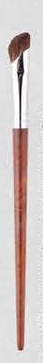 EN-p017-c15: Angled nose - Red-brown tapered handles, silver-tone ferrules, dark and white-tipped heads
