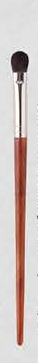 EN-p017-c17: Small detail - Red-brown tapered handles, silver-tone ferrules, dark and white-tipped heads