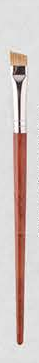 EN-p017-c21: Flat concealer - Red-brown tapered handles, silver-tone ferrules, dark and white-tipped heads