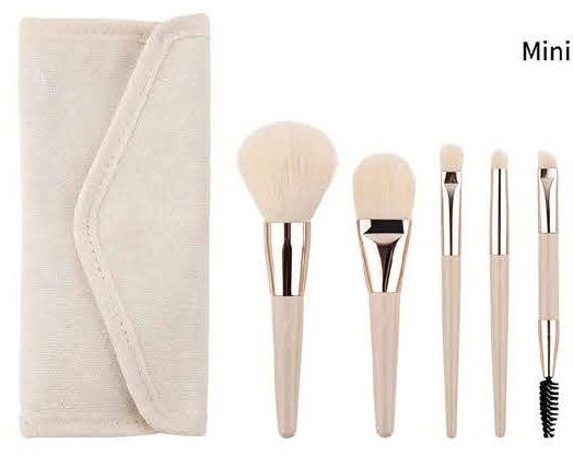 EN-p021-c06: Cream mini set with folded pouch - Multiple original colors, handle forms and head profiles