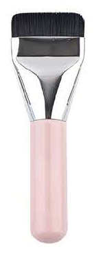 EN-p022-c03: Compact flat black-head pink handle - Silver-tone, pastel, black and translucent-looking handles and bases