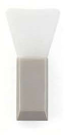 EN-p022-c08: Short broad white paddle gray base - Silver-tone, pastel, black and translucent-looking handles and bases