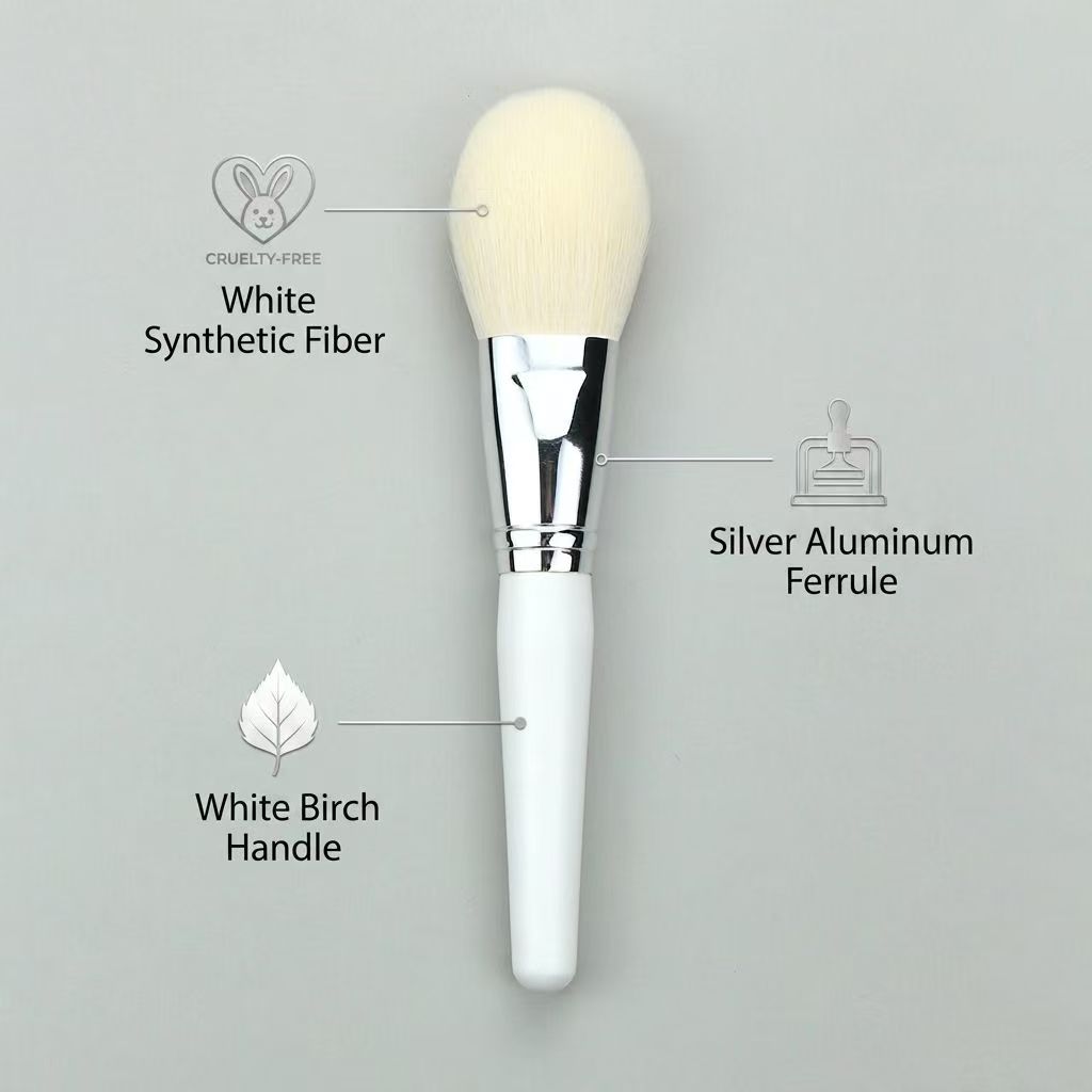 UP005: White handle rounded face brush