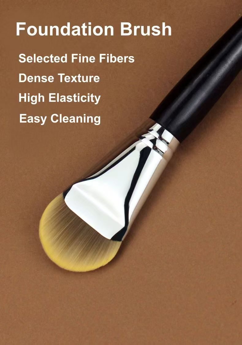 UP043: Rounded brown flat-head detail with a silver-tone ferrule